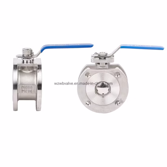 PN16 Italia tipo CF8m SS304 1PC Válvula de bola con brida tipo wafer con plataforma de montaje ISO