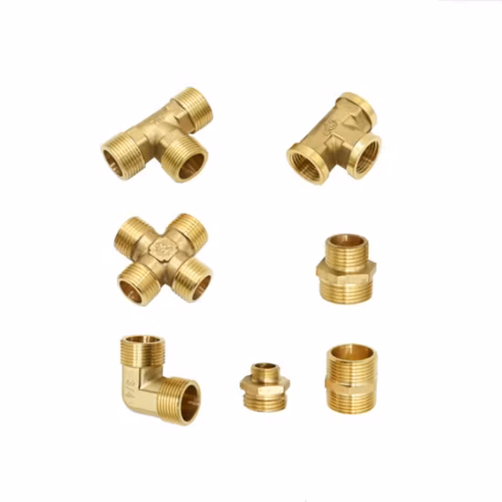 Rosca macho hembra de latón, sistema de plomería de cobre, codo sanitario, accesorios en T cruzada